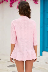 Half Sleeve Open Front Cardigan - Trendsi - Flyclothing LLC