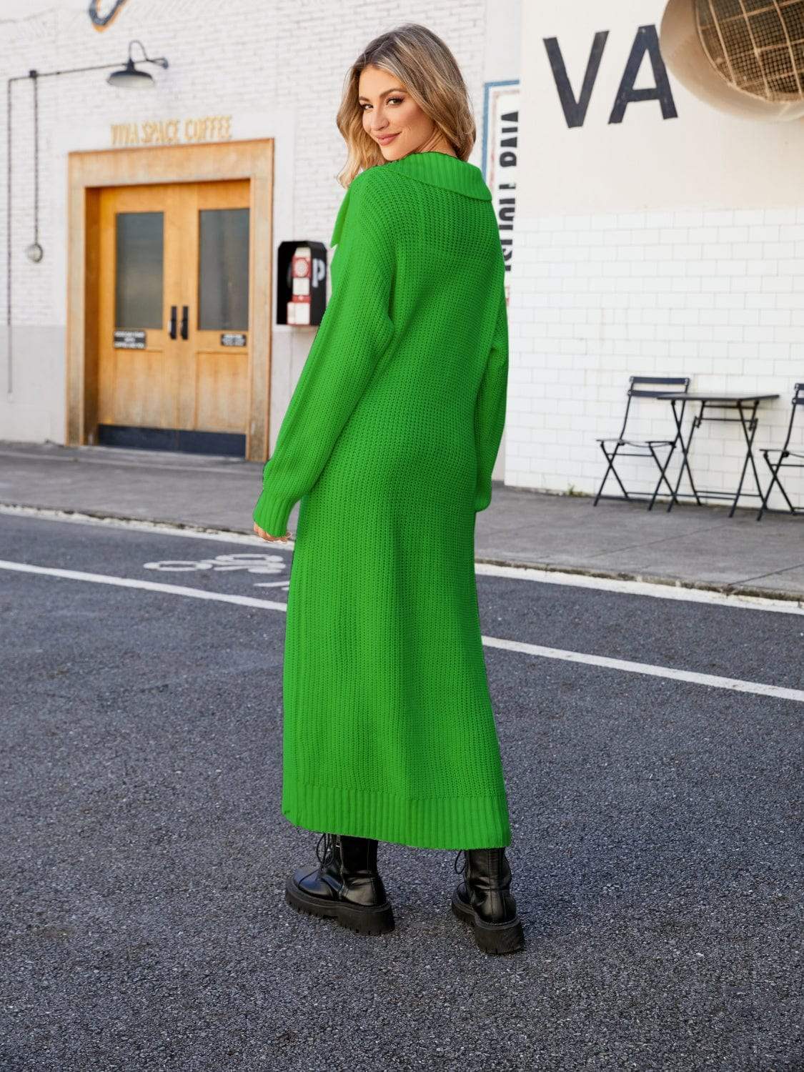 Full Size Collared Open Front Duster Cardigan - Trendsi - Flyclothing LLC