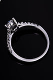 1 Carat Moissanite 925 Sterling Silver Side Stone Ring - Trendsi