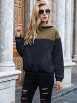 Pocketed Color Block Quarter Zip Hoodie - Trendsi - Flyclothing LLC