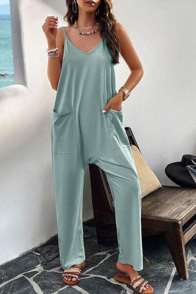 Pocketed Spaghetti Strap Overalls - Trendsi - Flyclothing LLC