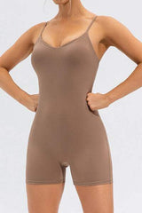 Spaghetti Strap Round Neck Romper - Trendsi - Flyclothing LLC
