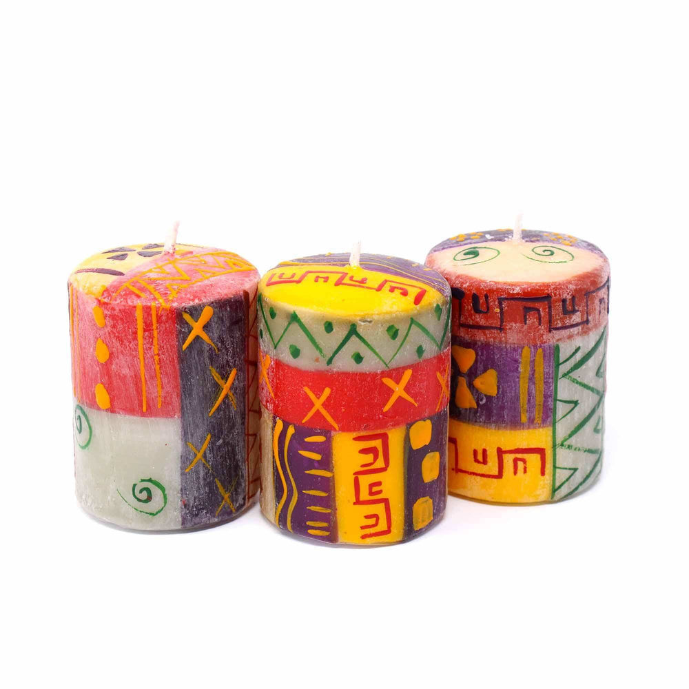 Set of Three Boxed Hand-Painted Candles - Indaeuko Design - Nobunto - Nobunto - Flyclothing LLC