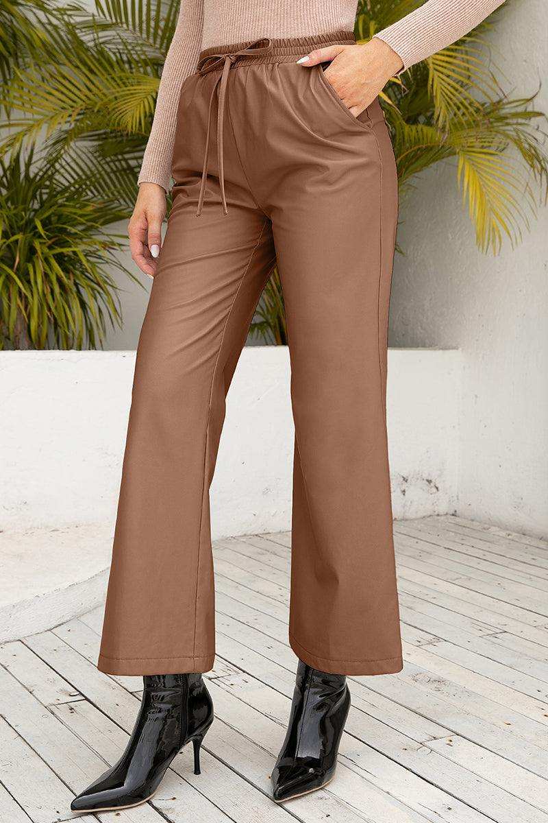 Drawstring Wide Leg Long Pants - Trendsi - Flyclothing LLC