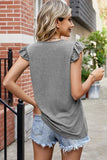 Ruffled Ruched Round Neck Tank - Trendsi
