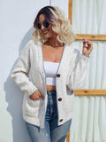 Button Down V-Neck Cardigan with Pockets - Trendsi - Flyclothing LLC