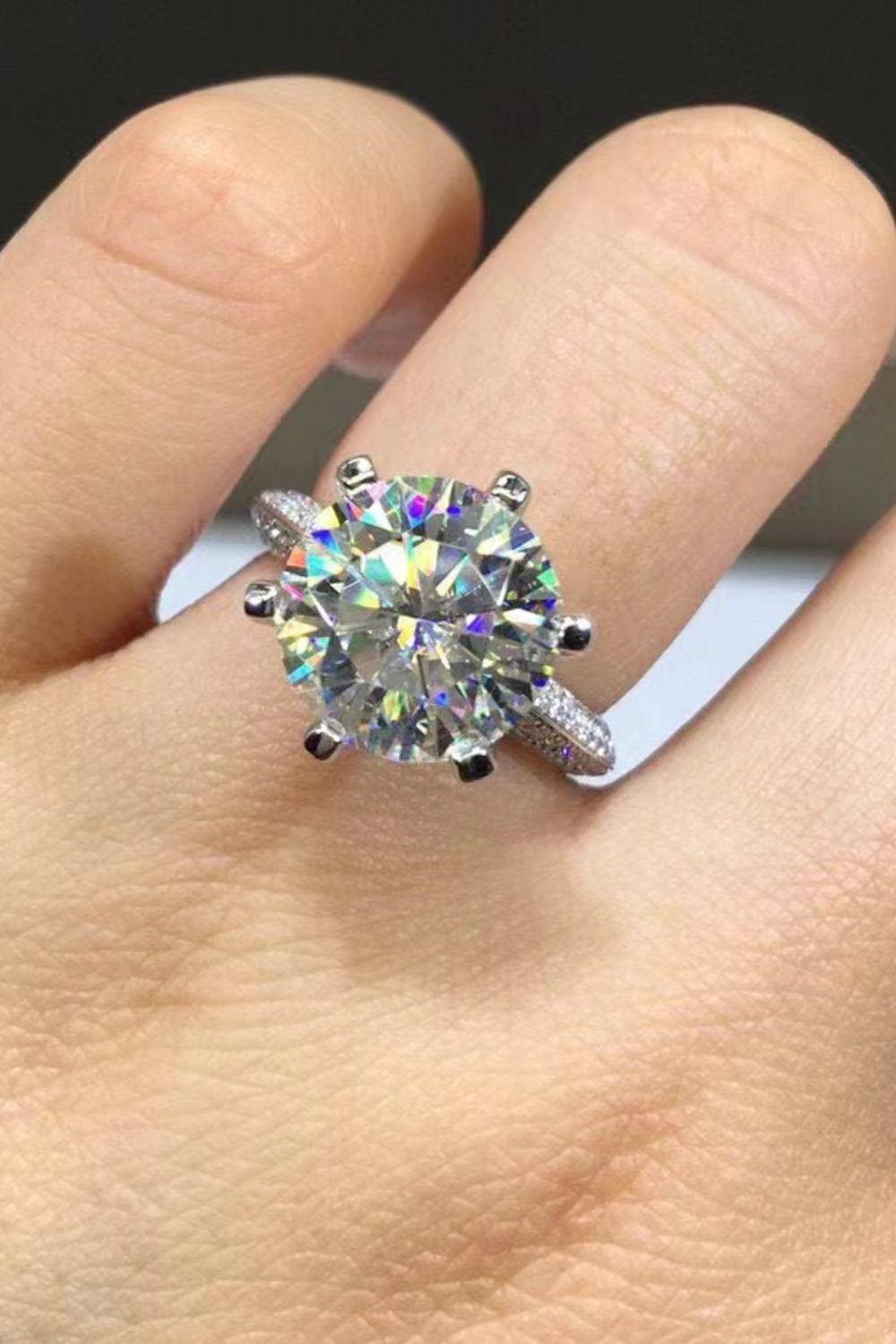 5 Carat  Moissanite 6-Prong Ring - Trendsi