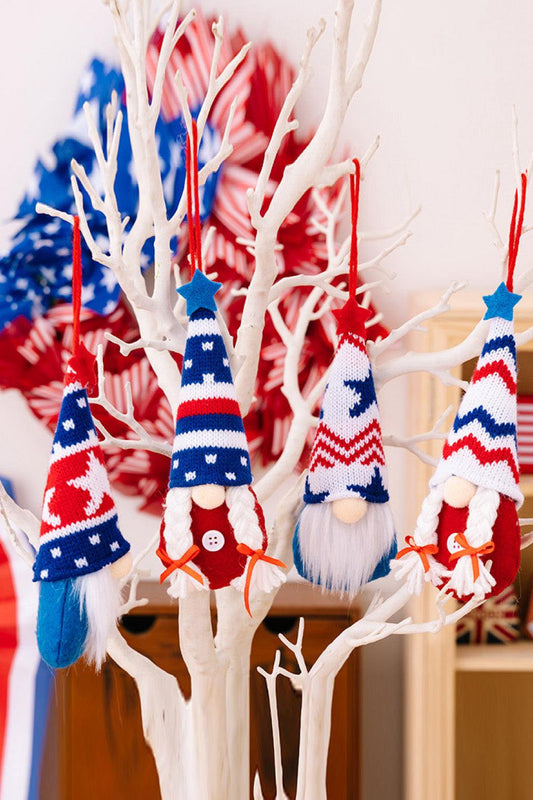 4-Piece Independence Day Knit Hanging Gnomes - Trendsi