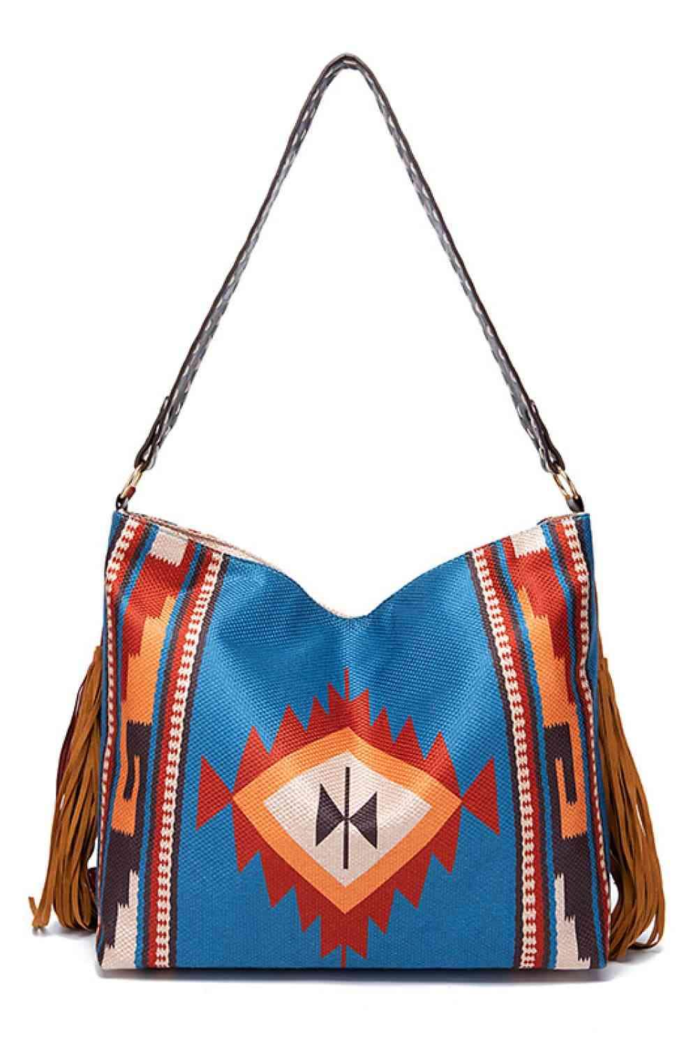 Geometric Canvas Tote Bag - Trendsi - Flyclothing LLC