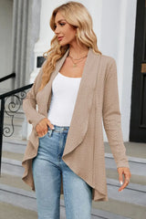 Open Front Long Sleeve Cardigan - Trendsi - Flyclothing LLC