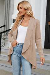 Open Front Long Sleeve Cardigan - Trendsi