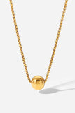 18K Gold-Plated Round Shape Pendant Necklace - Trendsi