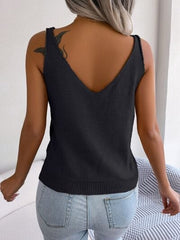 Cable-Knit Scoop Neck Knit Vest - Trendsi