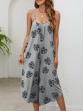 Botanical Print Spaghetti Strap Scoop Neck Jumpsuit - Trendsi - Flyclothing LLC