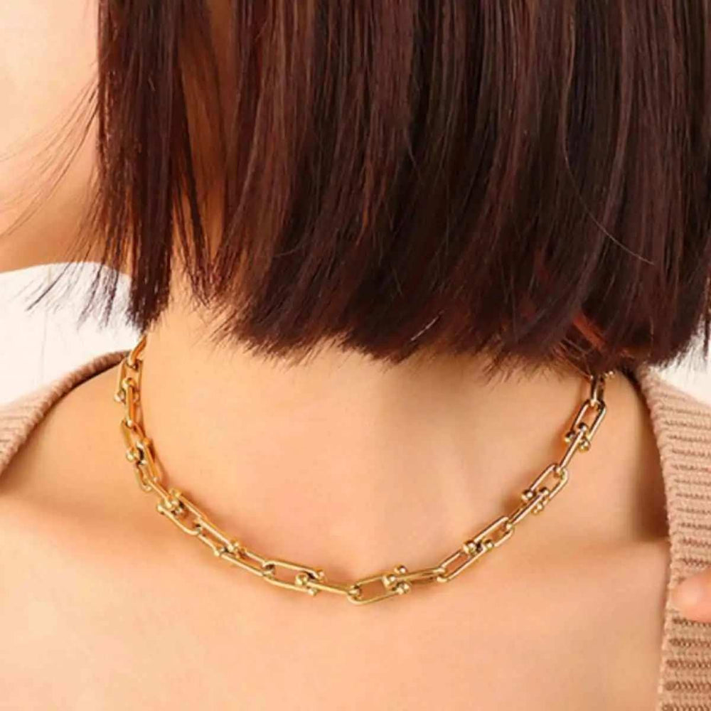 Chunky Chain Titanium Steel Necklace - Trendsi - Flyclothing LLC