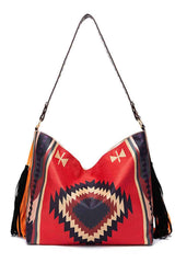 Geometric Canvas Tote Bag - Trendsi - Flyclothing LLC