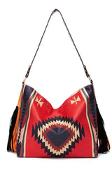 Geometric Canvas Tote Bag - Trendsi