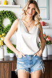 Curved Hem V-Neck Tank Top - Trendsi - Flyclothing LLC