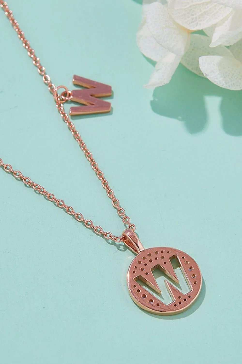 Moissanite U to Z Pendant Necklace - Trendsi - Flyclothing LLC