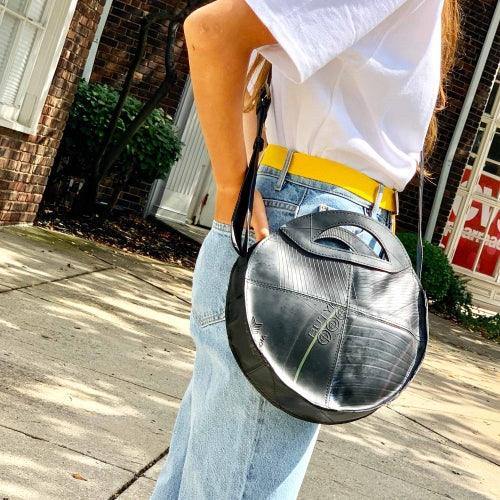 Recycled Rubber Round Shoulder Bag - Beaurer Creations
