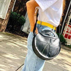 Recycled Rubber Round Shoulder Bag - Beaurer Creations