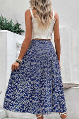 Ditsy Floral Slit High Waist Skirt - Trendsi - Flyclothing LLC