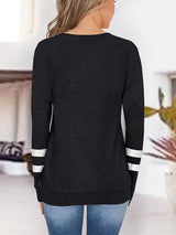 V-Neck Raglan Sleeve T-Shirt - Trendsi - Flyclothing LLC