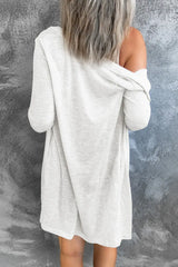 Button Down Long Sleeve Longline Cardigan - Trendsi - Flyclothing LLC