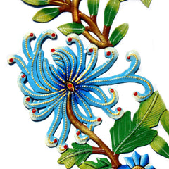Blue Bird Door Wreath Haitian Metal Drum Wall Art - Haitian Artisans