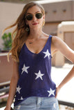 Star V-Neck Knit Tank - Trendsi