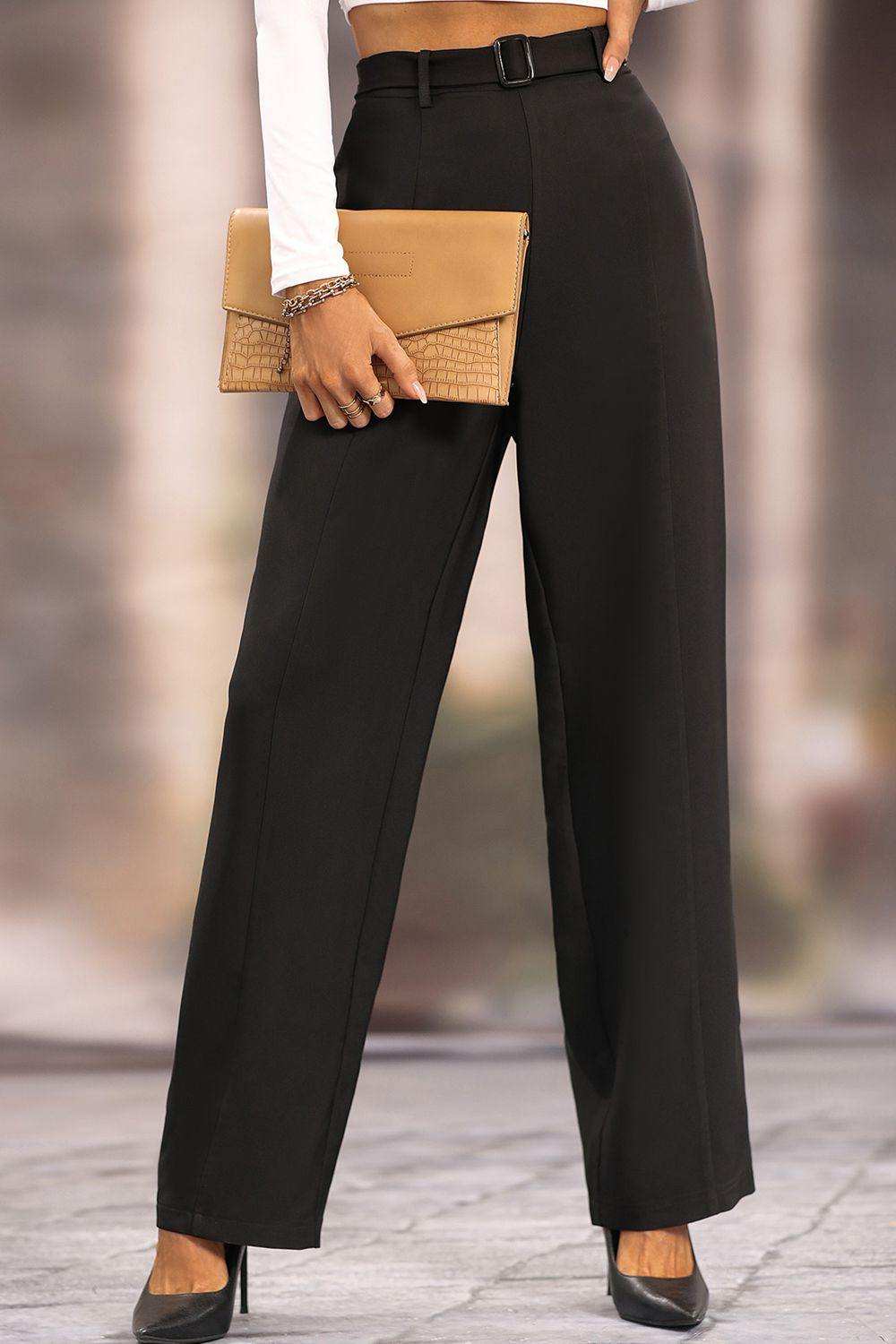 Long Loose Fit Straight Pants - Trendsi - Flyclothing LLC