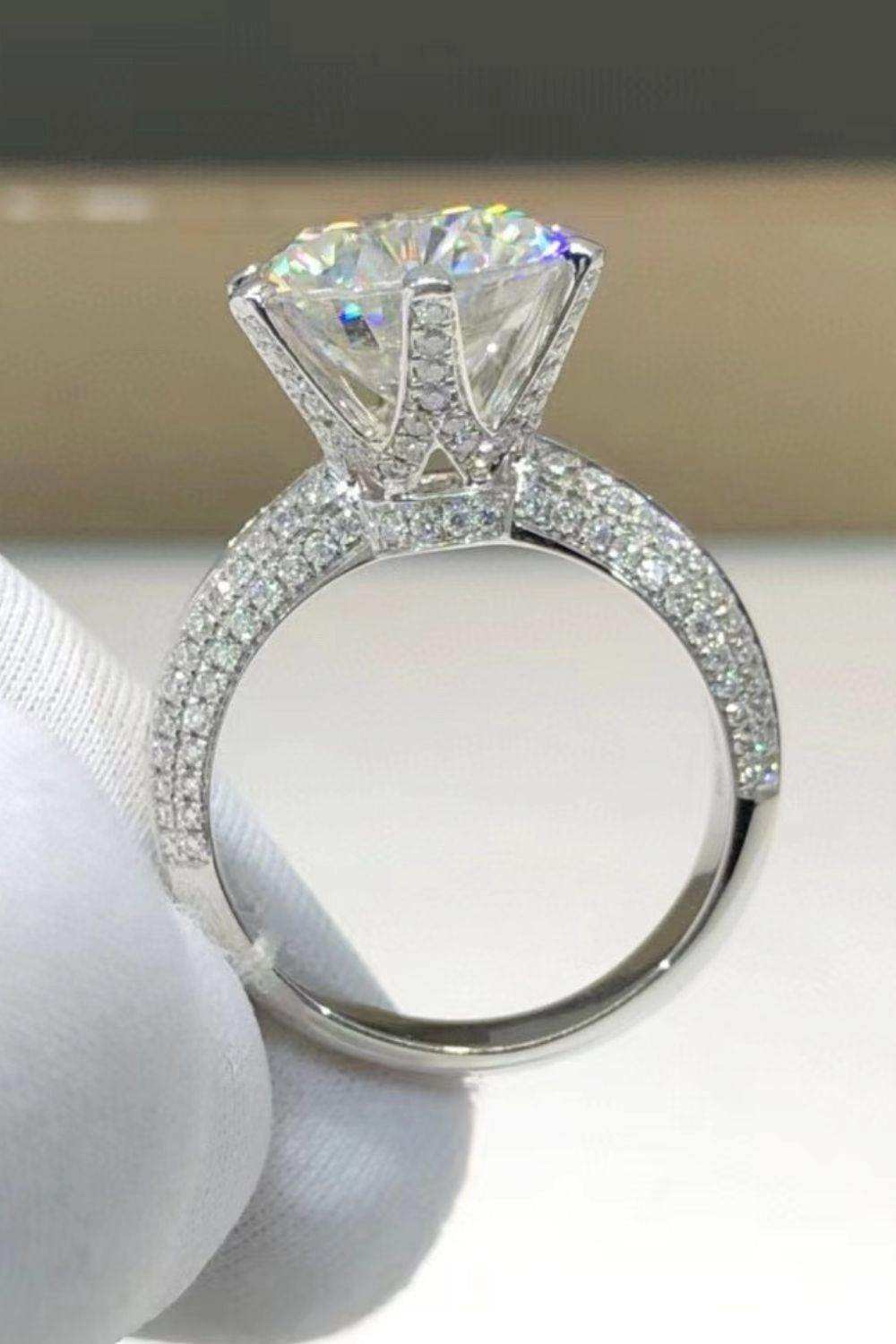 5 Carat Moissanite 6-Prong Ring - Trendsi - Flyclothing LLC