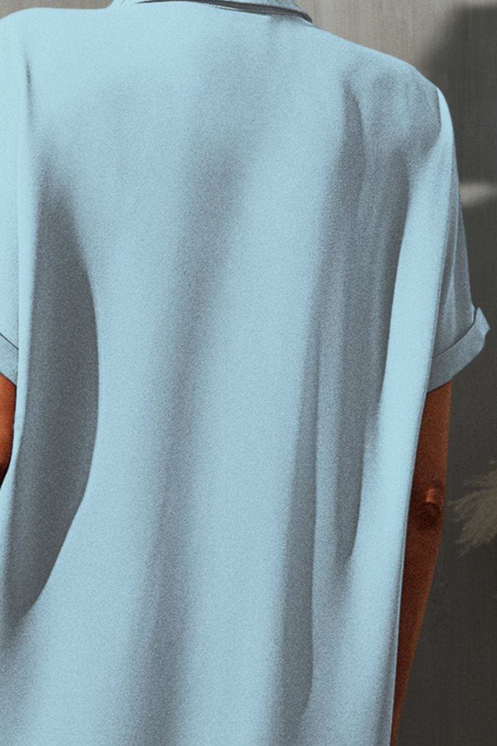 Button Up Collared Neck Shirt - Trendsi - Flyclothing LLC