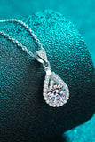 2 Carat Moissanite Teardrop Pendant 925 Sterling Silver Necklace - Trendsi