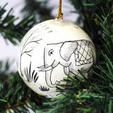 Handpainted Elephant & Bird Ornaments, Set of 2 - Asha Handicrafts - Flyclothing LLC
