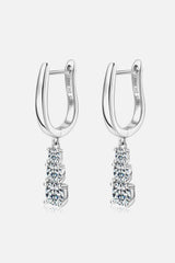 1.8 Carat Moissanite 925 Sterling Silver Drop Earrings - Trendsi - Flyclothing LLC
