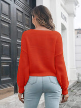 Crisscross Drop Shoulder Sweater - Trendsi - Flyclothing LLC