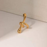 18K Gold-Plated Stainless Steel Cuff Earrings - Trendsi - Flyclothing LLC