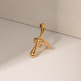 18K Gold-Plated Stainless Steel Cuff Earrings - Trendsi