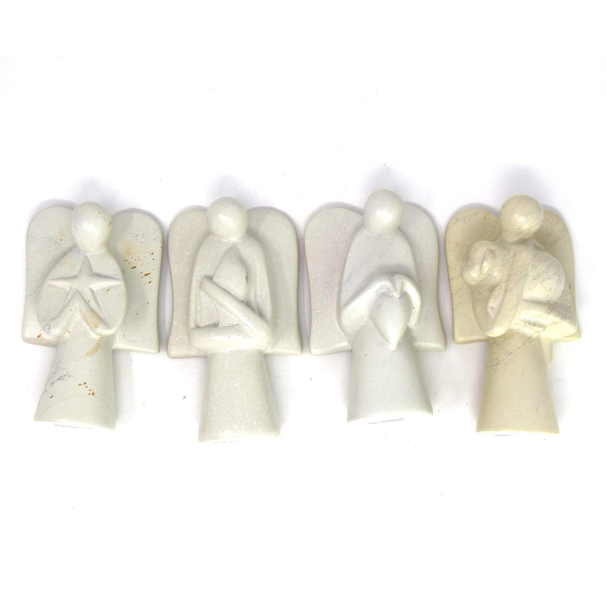 Angel Soapstone Sculpture Holding Dog - SMOLArt - Flyclothing LLC