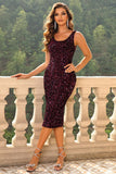 Sequin Sleeveless Slit Dress - Trendsi