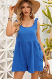 Tie Shoulder Scoop Neck Romper with Pockets - Trendsi - Flyclothing LLC