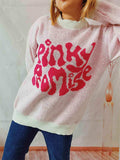 PINKY PROMISE Graphic Sweater - Trendsi - Flyclothing LLC