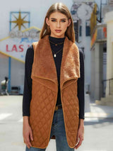 Open Front Collared Vest - Trendsi - Flyclothing LLC
