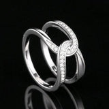 Twisted Inlaid Zircon Double-layered Ring - Flyclothing LLC