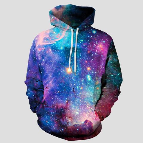 Full Size Printed Drawstring Hoodie with Pockets - Trendsi