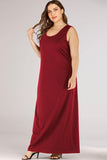 Plus Size Scoop Neck Maxi Tank Dress - Trendsi