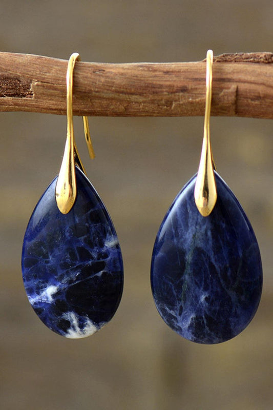 Natural Stone Teardrop Earrings - Trendsi