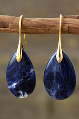 Natural Stone Teardrop Earrings - Trendsi