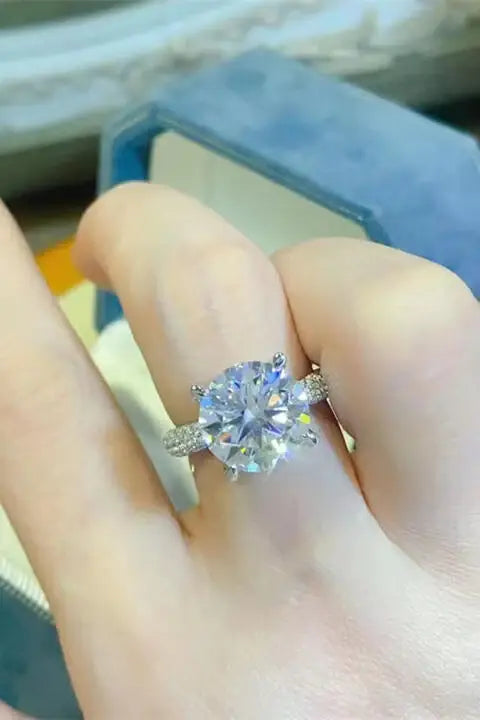 5 Carat Moissanite 925 Sterling Silver Ring - Trendsi - Flyclothing LLC